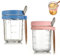 BLLREMIPSUR Mason Jars for Overnight Oats, 2 Pack 350ml Overnight Oats Jar with Spoons & Airtight Stainless Steel Lids - Food-Safe Glass Breakfast Pots for Yogurt Pudding