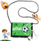 Gloryit Kinder Fußball Geldbörse, Fußball Motiv Brustbeutel mit Schlüsselanhänger, Kinder Portemonnaie Jungen(Fußball)