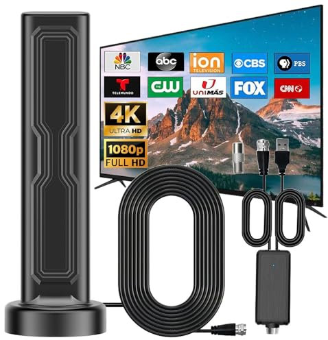 Antenne TV numérique avec amplificateur et amplificateur de signal, portée de plus de 1080 km, antenne TV numérique avec amplificateur et amplificateur de signal, antenne HD portable prise en charge