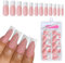 Goiern Lot de 120 faux ongles blancs à presser carrés longs et carrés en acrylique
