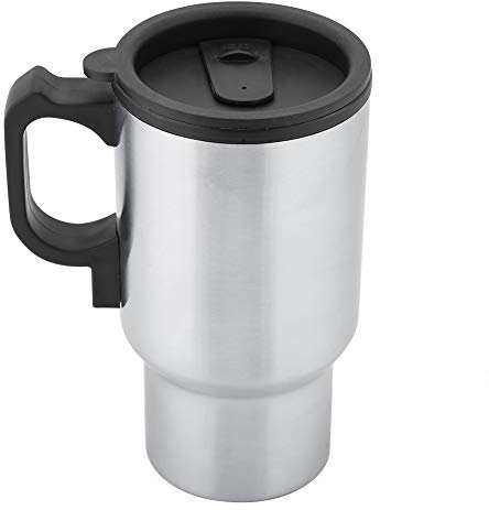 Bouilloire Chauffante pour Voiture 12 V Tasse Chauffante pour Voiture 12 V Tasse de Voyage en Acier Inoxydable 450 ML Chauffage électrique pour Voiture Tasse à café et Lait