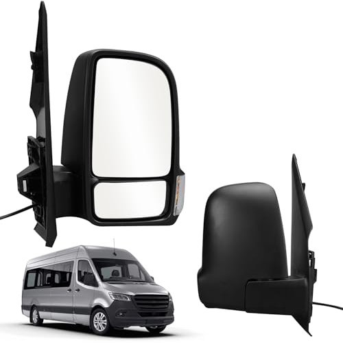 Kistrba Außenspiegel Spiegel Recht Ersatz für 2018-2024 Mercedes Sprinter W907 W910 VS30 Manuell, Seitenspiegel Komplettsets mit Blinker, Konvex Glas, Nicht Beheizt, Ersatz OE#A9108100400