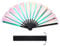 PATIKIL 13 Glitter Clack Rave Fan with Bag, Large Holder Folding Hand Fan Holder Handheld Fan for Women Edm Festival Club Party Dance, Fantasy Pink
