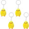 LUYANFX Flauschiges Gelbes Küken Schlüsselanhänger, 4 Stück Osterküken Taschenanhänger mit Lanyard, Ostern Küken Kuscheltier Huhn Plush Kurz Plüsch Keychain Cute Lustiger Kleines Plüschtier
