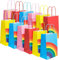 12 Pcs Rainbow Party Bags Paper Party Bags with Handles 4 Colour 22 X 13 X 8 cm for Party Wedding Birthday Christmas Party Supplies Favor Celebrations