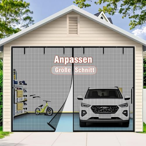 MAGZO Zanzariera magnetica per garage su misura, misura 350 – 380 cm, protezione dagli insetti rinforzata resistente agli animali domestici, per garage, zanzariera, antigraffio, resistente ai graffi