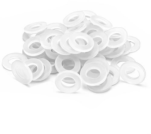 Tunejoy Rondelle en Caoutchouc M3x6x1,5 Plate Rondelle en Silicone pour Robinet Tuyau Eau Tuyau Fixation Boulon 50 Pièces Blanc