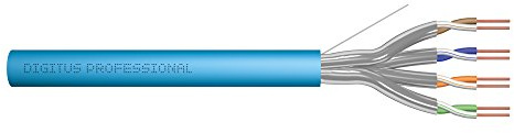 DIGITUS Netzwerkkabel Cat 6A – 500 m – U/FTP Duplex – BauPVO Cca | LSZH Halogenfrei – AWG 23/1 – PoE+ Kompatibel – 10 Gbit/s – 500 MHz – LAN Verlegekabel Ethernet-Kabel – Blau