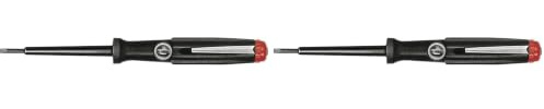 Wiha Spannungsprüfer 150-250 Volt Schlitz schwarz, mit Ansteckclip (00456) 3,0 mm x 60 mm (Packung mit 2)