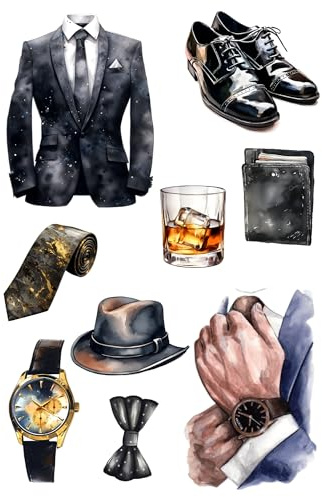 Edible print A4 Gentleman Suit theme Cake topper set cake decorations wafer card NOT PRECUT Whisky