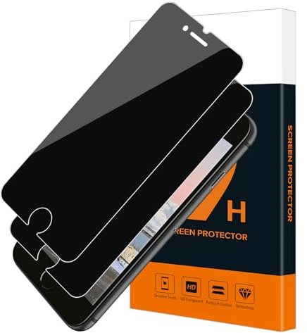 Carantee 2 Stück Schutzfolie für Panzerglas für iPhone 6/6s/7/8/SE 2020 Blickschutz, 9H Härte Anti-Kratzer Anti-Spähen iPhone SE 2020 Displayschutz, 2.5D Rand Anti-Schock iPhone 8 Sichtschutzfolie