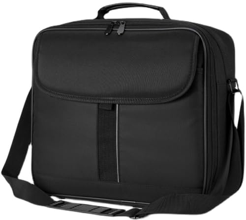 RainbowJise Large Projector Carrying Case, Projector Bag with Accessories Storage Pockets (Compatible with Most Major Projectors), Medium (38 x 33 x 12 cm), Black