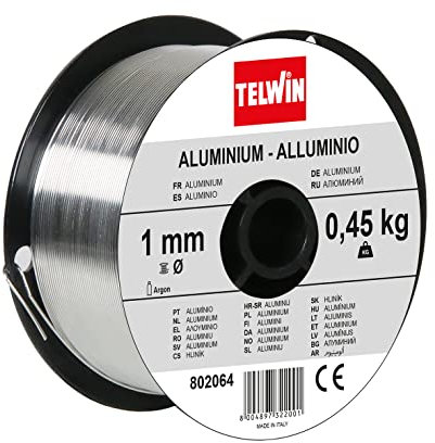 Telwin 802064 Bobina Filo per Saldatura su Alluminio, D. 1 mm (0.45 kg), 0.1 V, Grigio