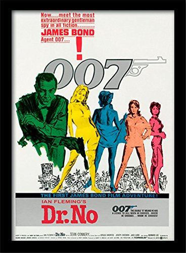 James Bond Gerahmter Kunstdruck, mit Motiv, englischem Text Dr No, A3