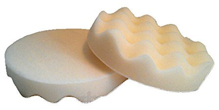 Polierschwämme Polierpads Polierzubehör 180 mm oder 150 mm Gewaffelt oder Glatt - Kletthaftend & In Verschiedenen Härtegraden Für Die Poliermaschine 2er-Set Weiß (Soft, 150 mm gewaffelt)