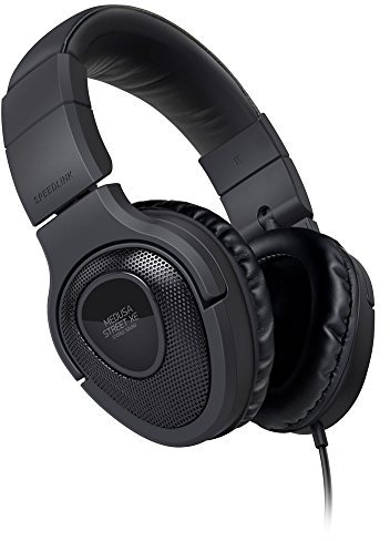 Speedlink Kopfhörer mit Mikrofon - MEDUSA STREET XE Stereo Headset 3,5mm (Kabellänge 1m - Weiche, umschließende Ohrmuscheln - Noise-Reduction-Mikrofon) für Notebooks / Smartphones schwarz