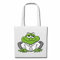 Reifen-Markt Tasche Umhängetasche LUSTIGER FROSCH MIT ANZUG UND KRAWATTE FROSCHLURCHE KRÖTE FROSCHARTEN FRÖSCHE KRÖTEN MOLCH Einkaufstasche Schulbeutel Turnbeutel in Weiß