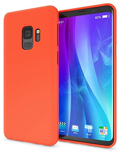 NALIA Neon Silikonhülle für Samsung Galaxy S9 - Hülle, Orange | Stoßdämpfer in den Ecken, Erhöhter Kamerarand, Kaschiert Fingerabdrücke, Präziser Tastendruck, Griffsicherer Halt