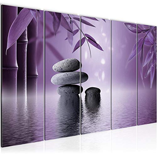 Runa Art Bild Feng Shui Steine Wandbilder auf Vlies Leinwand 5 Teilig Wanddekoration Wohnzimmer Schlafzimmer 501956c