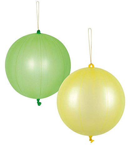 Boland 22209 - Punch Ballons Neonfarben, 2 Stück, Größe ca. 52 cm, Latexballons, Luftballon, Gelb, Grün, Spielzeug, Boxballon, Geburtstag, Gartenparty, Mottoparty, Kindergarten, Hängedekoration