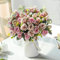 LESING Künstliche Seidenrose mit Vase, Kunstblumen, Hochzeitsblumen, Blumensträuße, Arrangement, Zuhause, Büro, Party, Tafelaufsatz, Tischdekoration (lila)
