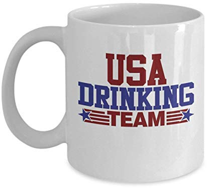 Mom and Dad Mug USA Drinking Team Coffee Mug Cup (White) America American Olympic Gift Merchandise Shirt Poster Sticker Pin Decal Decor Pin Collection
