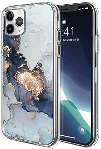 Bosdeny for iPhone 11 Pro Max Case, Glitter Marble Slim Design Shockproof Protective Hard Back and Clear Soft TPU Bumper Protective Personalised Phone Case Cover for iPhone 11 Pro Max 6.5 (Black)
