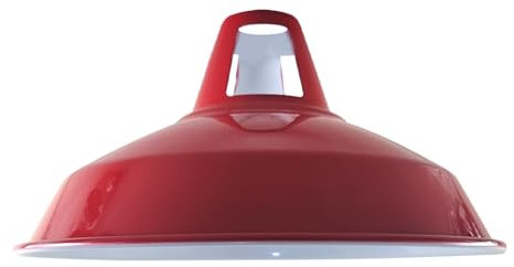 LEDSone Pantalla de metal de fácil ajuste, estilo retro, industrial, para techo, lámpara colgante para lámpara de cocina, comedor, E27, color rojo