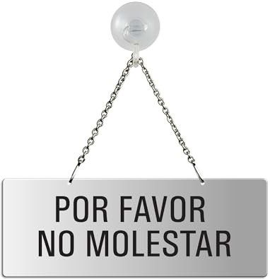 Cartel para hogar Por Favor no Molestar | 175x65 mm Aluminio | con Ventosa | auténtico No.31053-ES