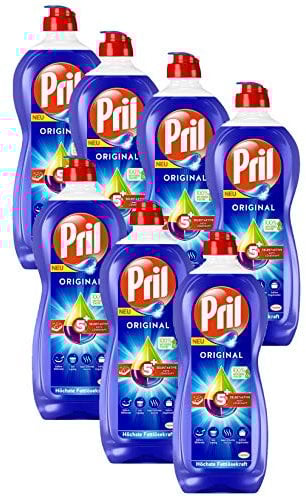 Pril 5 Plus Original, Handgeschirrspülmittel, (7 x 675 ml) mit selbstaktiver Fettlösekraft