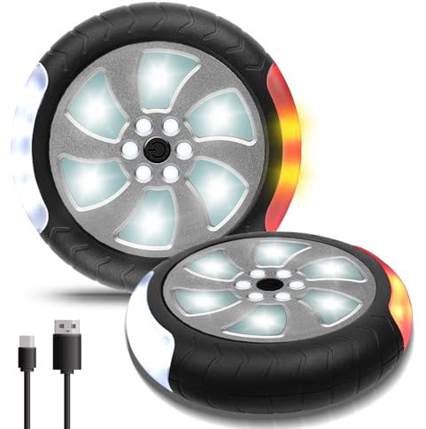 ZLCBBD Kinderwagen Licht USB Aufladbar - Led Reflektoren für Kinderwagen mit 2 Leuchteffekte, 18 LED Pro Licht, Buggy Wasserdicht Blinklicht mit Klettverschluss, Kinderwagen Zubehör (2 Stück)
