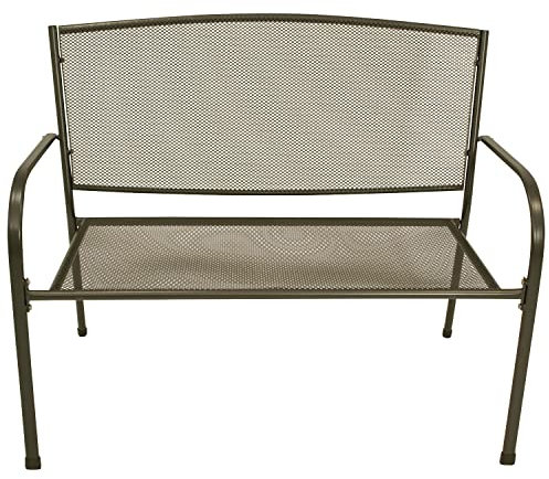 Freital Handels GmbH Gartenbank 2-Sitzer aus Metall und Streckmetall in Dunkelgrau