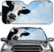 Hixingo Auto Frontscheibe, 3D Funny Tier Motiv Sonnenschutz für Windschutzscheibe, Frontscheibenabdeckung, Faltbares Design Auto Sonnenschutz, UV-Schutz, für meisten Autos (Kühe)