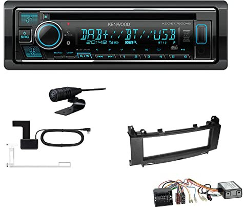 Kenwood KDC-BT760DAB 1-DIN Autoradio CD-Tuner mit Bluetooth Digitalradio DAB+ inkl. Einbauset passend für Mercedes-Benz B-Klasse 2005-2011 schwarz Audio 10 inkl Canbus