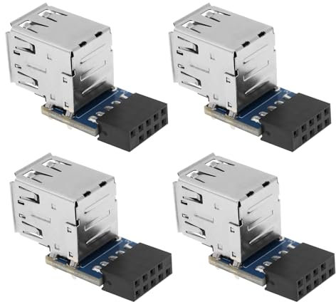 ECSiNG 4PCS 9Pin/10Pin Motherboard Female Header to Dual USB 2.0 Female Adapter Converter Computer Accessories 2PCS Type A & 2PCS Type B