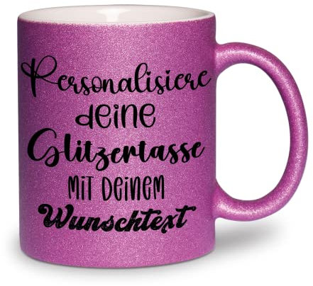 glitzertassen.de® | Personalisiert mit deinem Wunschtext | Tasse mit Glitzer | Geschenkidee | Geburtstag | Kaffeetasse | lustige Sprüche | Keramik | 330 ml | Violett