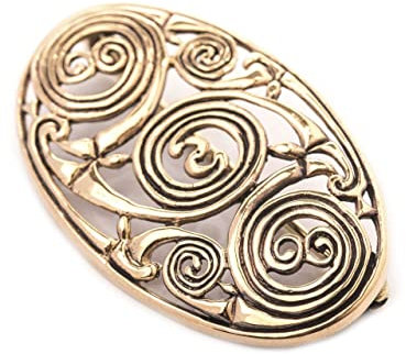 WINDALF Keltische Fibel TUATHA 5 cm Mittelalter-Schmuck Brosche Bronze