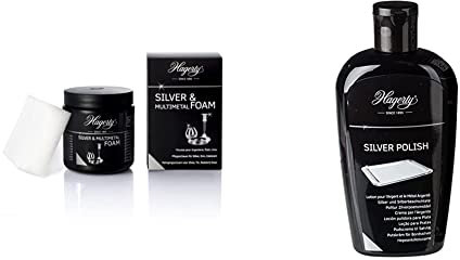 Hagerty Silver & Multimetal Foam Mousse nettoyante pour l'argent et le métal I 185g & Silver Polish Nettoyant efficace pour l'argent et le métal argenté I 250 ml