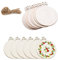 Nfyxcaz 50pcs Wooden DIY Christmas Ornaments Hanging Decorations DIY Crafts Holiday Supplies Wooden Ornaments Unfinished with Hole (Wooden Round Cutouts)