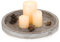 Romadedi - Bandeja decorativa redonda de madera rústica: bandeja blanca para velas de pilar, bandeja de servir de madera para centro de mesa, cocina, encimera, decoración del hogar, 30 cm