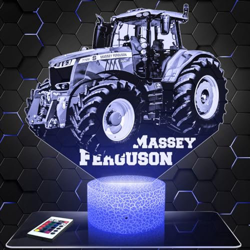 Nachttischlampe - Touch-Nachtlicht Massey.F Traktor 3D-LED-Lampe Illusion, Geschenkidee Weihnachten Geburtstag Junge und Mädchen Nachttischlampe Kinder- oder Erwachsenenzimmer TOP
