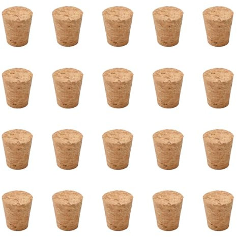 INCREWAY 20pcs Conical Wine Bottle Stopper, Tapered Cork Stoppers, Natural Soft Wood Plugs for Wine Bottle Glass Bottle Jar