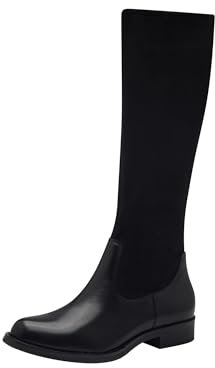 Tamaris COMFORT Stivali alti da donna senza tacco con cerniera elegante, Nero, 40 EU