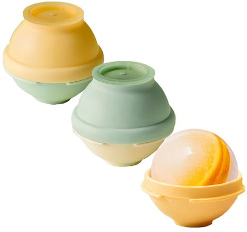 3 Stück Eiswürfelform Rund 6cm, Große Eiskugelform Silikon, ice ball maker für Whiskey, Cocktails, Getränk und Eiscreme