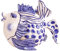 Exquisite Handbemalte Tiermotiv-Teekanne: Genuss in Stil (Fisch blau weiß)