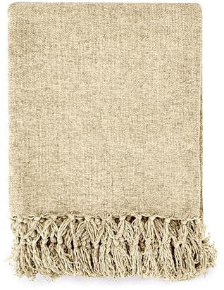 Emma Barclay Throw Blanket For Sofas Bed Extra Large Soft Chenille Throws For Settees In Natural Throw Fleece Blankets - Darcy Collection 60 x 80 (152cm x 203cm) Natural