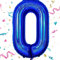 40 pouces Ballon Chiffre 0, VUCDXOP Bleu marine Ballon Chiffre Numéro 0, 0 Number Ballon Age Gonflable Anniversaire, hélium ballon chiffre 0,ballons de numéro, décoration de mariage