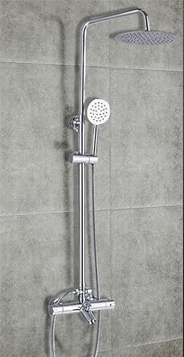 Système de douche, robinetterie de salle de bain, en laiton, avec douchette à main et valve thermostatique, ensemble de robinetterie de douche, robinet mural, douche à effet pluie, pour la maison, les