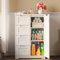 Xbro Small Bathroom Floor Cabinet Bathroom Drawers Storage Unit with 4 Drawers and Adjustable Shelf for Small Places Kitchen Living Room, Entryway, White