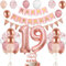19. Geburtstag Deko Roségold, Luftballon 19. Geburtstag, Geburtstagsdeko 19 Jahr, Mädchen 19 jahre Geburtstag deko, Zahl 19 Luftballons Tortendeko Roségold Weiß Rosa Ballons für Geburtstag Party Deko